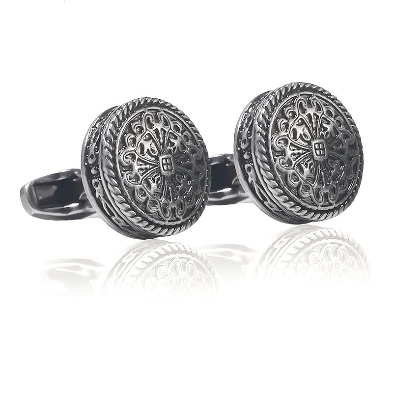 Carved Greek Royal Pattern Cufflinks