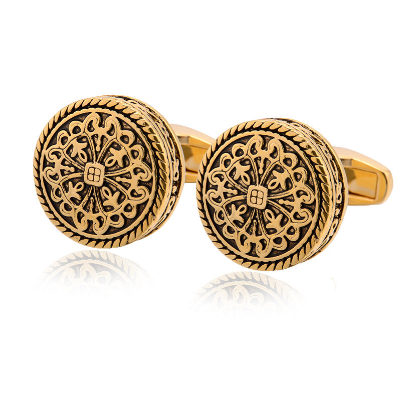 Carved Greek Royal Pattern Cufflinks