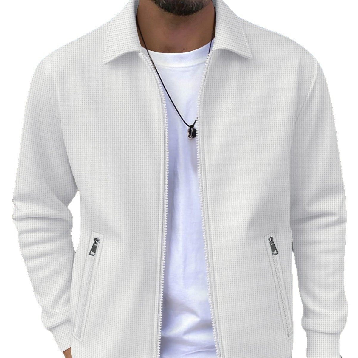 Solid-color Zip-up Jacket
