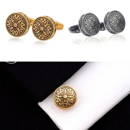 Carved Greek Royal Pattern Cufflinks