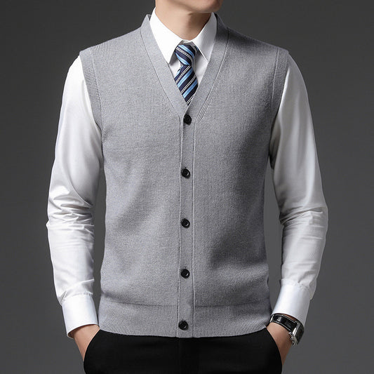 Men's Wool Cardigan Vest