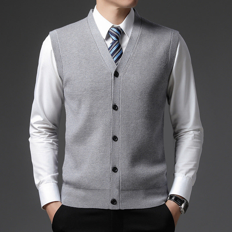 Men's Wool Cardigan Vest