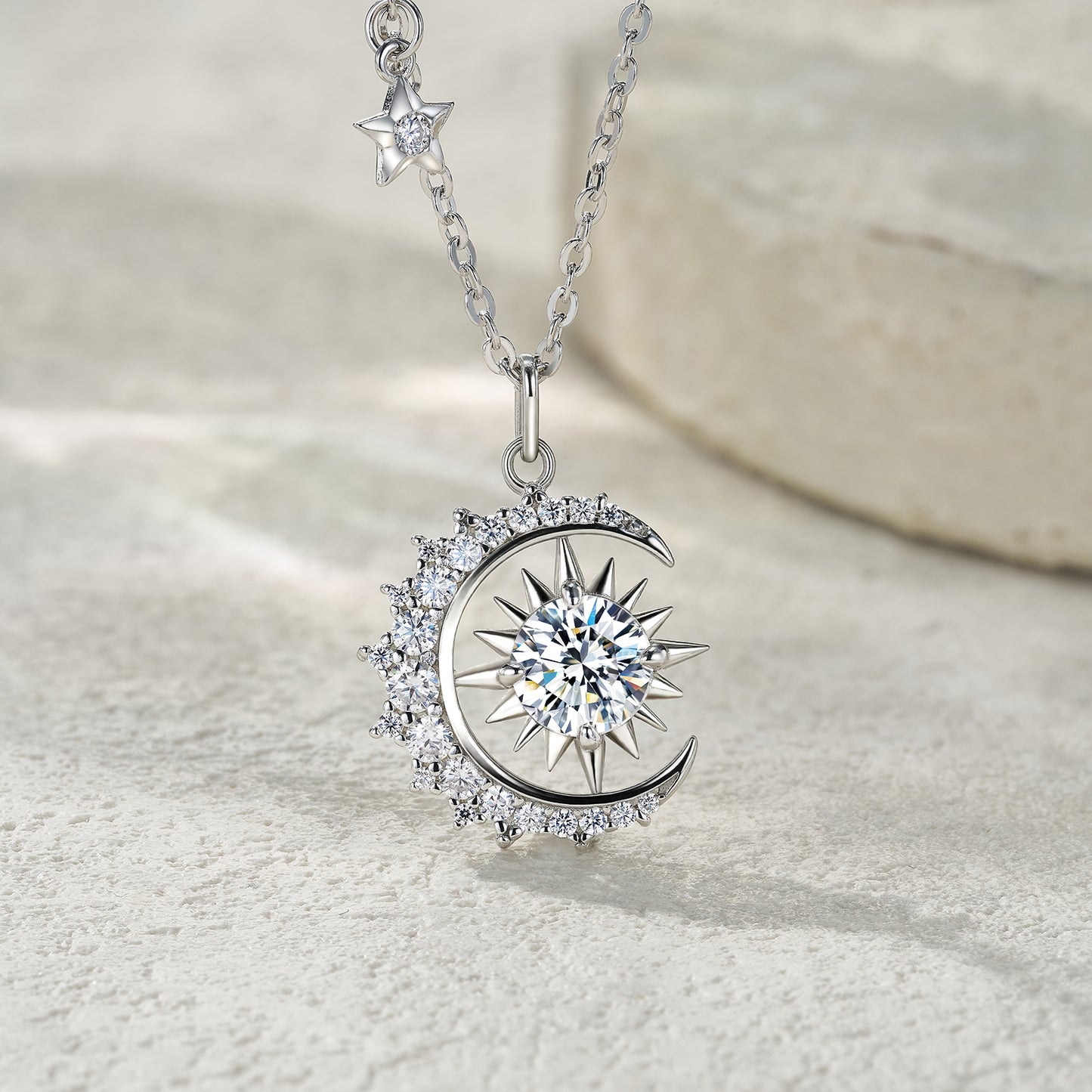 Minimalist Moissanite Jewelry Pendant Necklace