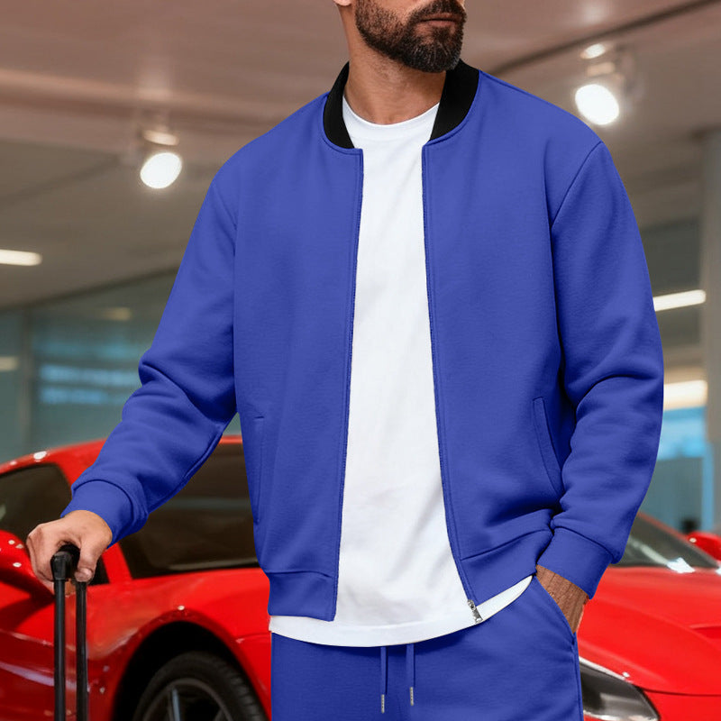 Men's Sporty-Casual Zip-Up Long-Sleeve Jacket
