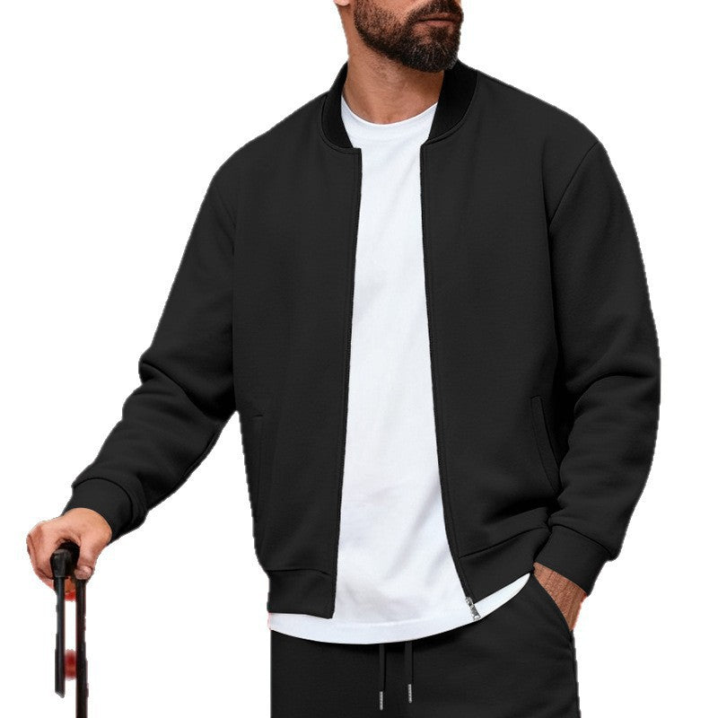 Men's Sporty-Casual Zip-Up Long-Sleeve Jacket