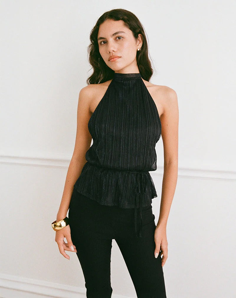 Women's Backless Strappy Halter Tank Top