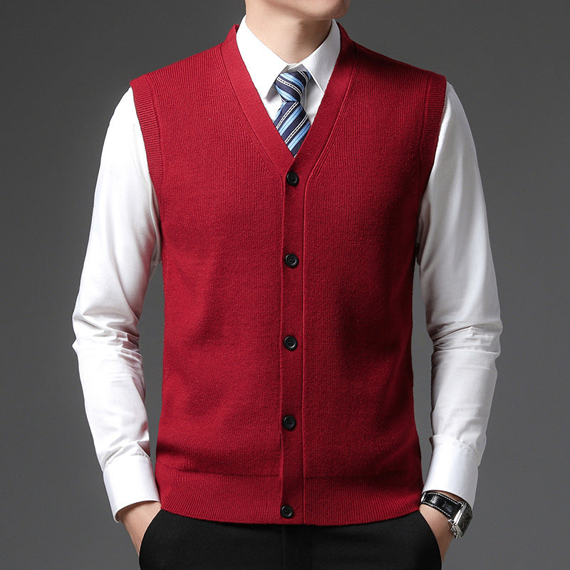 Men's Wool Cardigan Vest