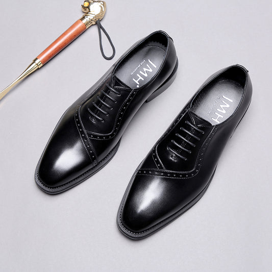 Business Carved Pointed Shoes for Men