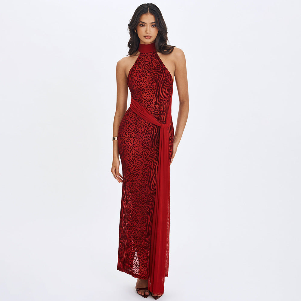 Women's New Halterneck Flowy Split Dress