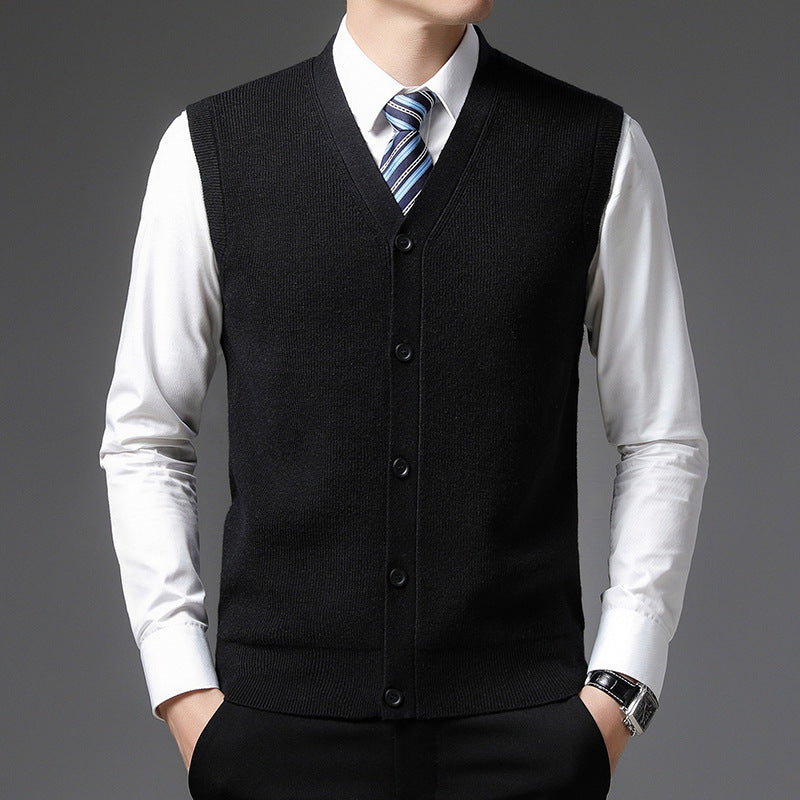 Men's Wool Cardigan Vest