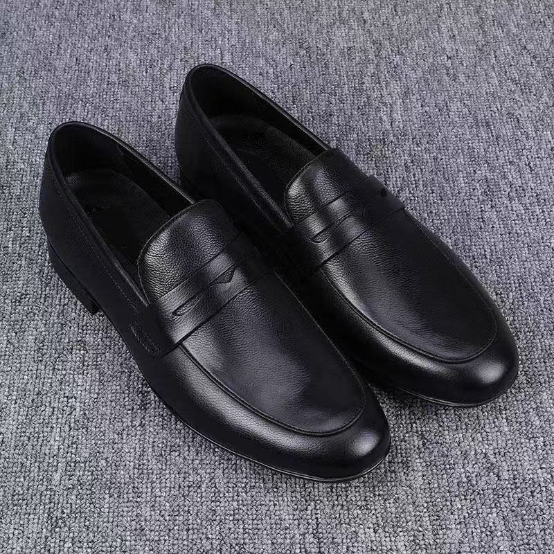 Mens Casual Breathable Leather Shoes With Soft Soles