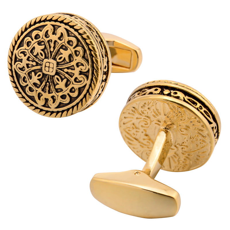 Carved Greek Royal Pattern Cufflinks
