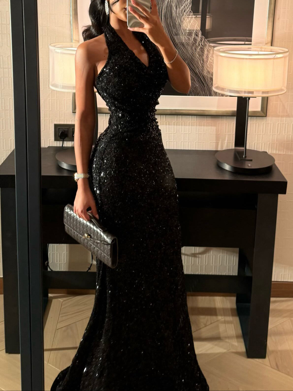 Black Halter Neck Gown