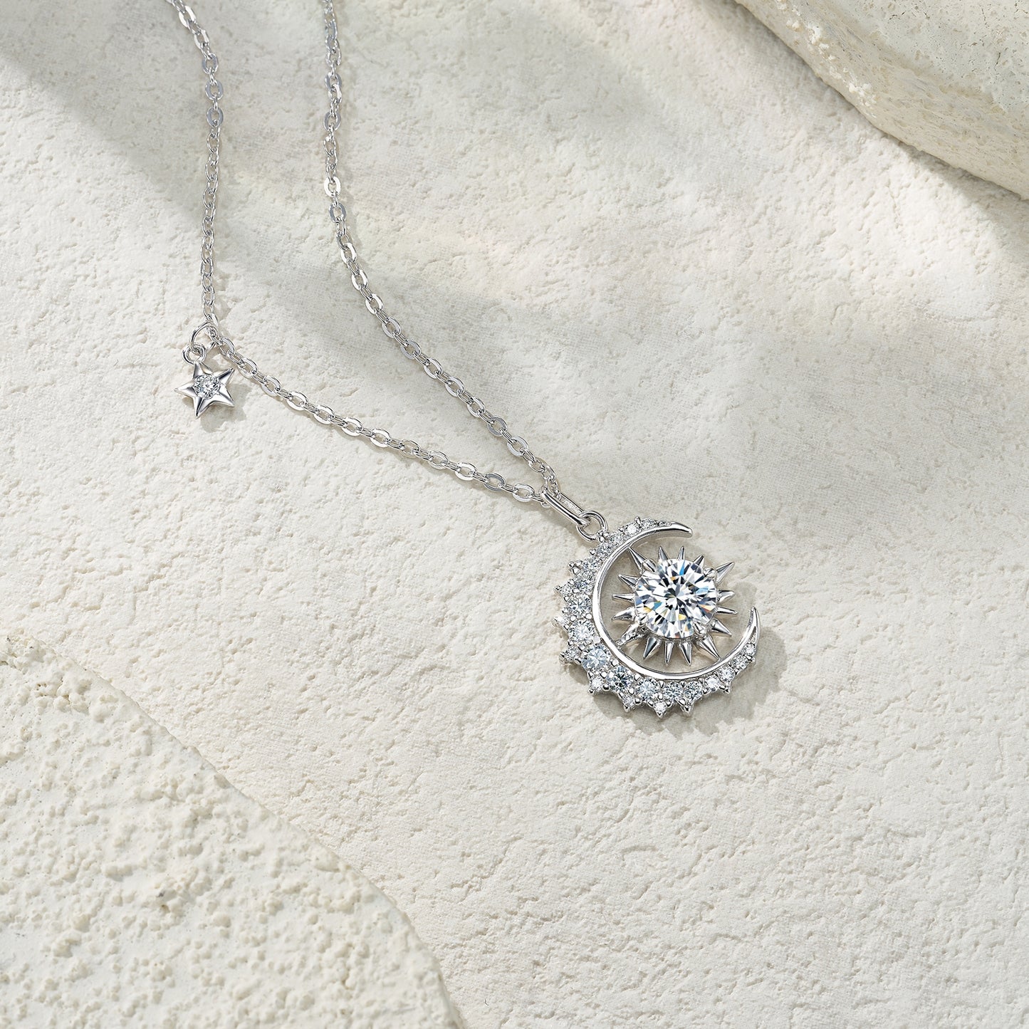 Minimalist Moissanite Jewelry Pendant Necklace