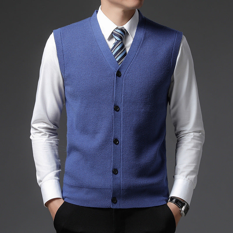 Men's Wool Cardigan Vest