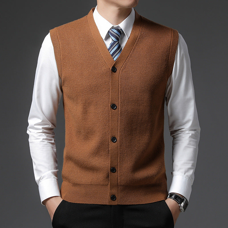 Men's Wool Cardigan Vest