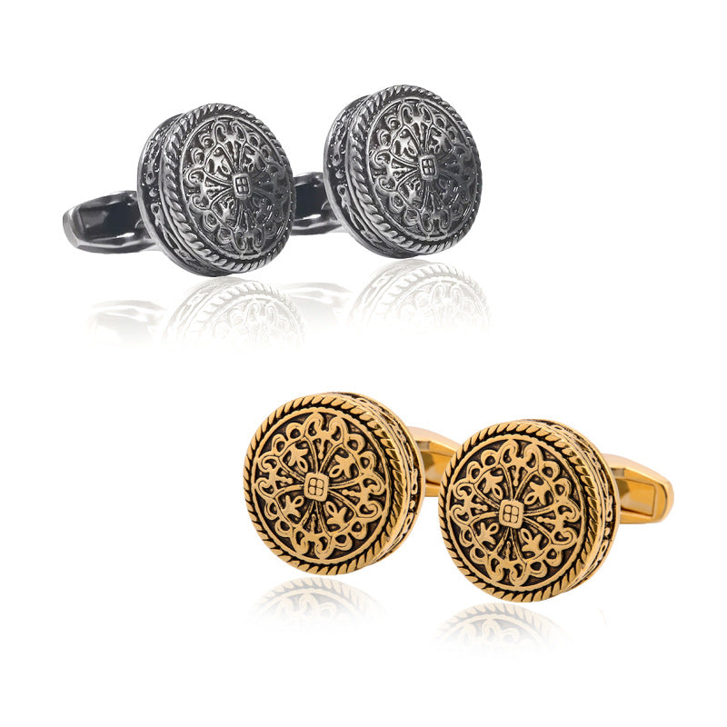 Carved Greek Royal Pattern Cufflinks