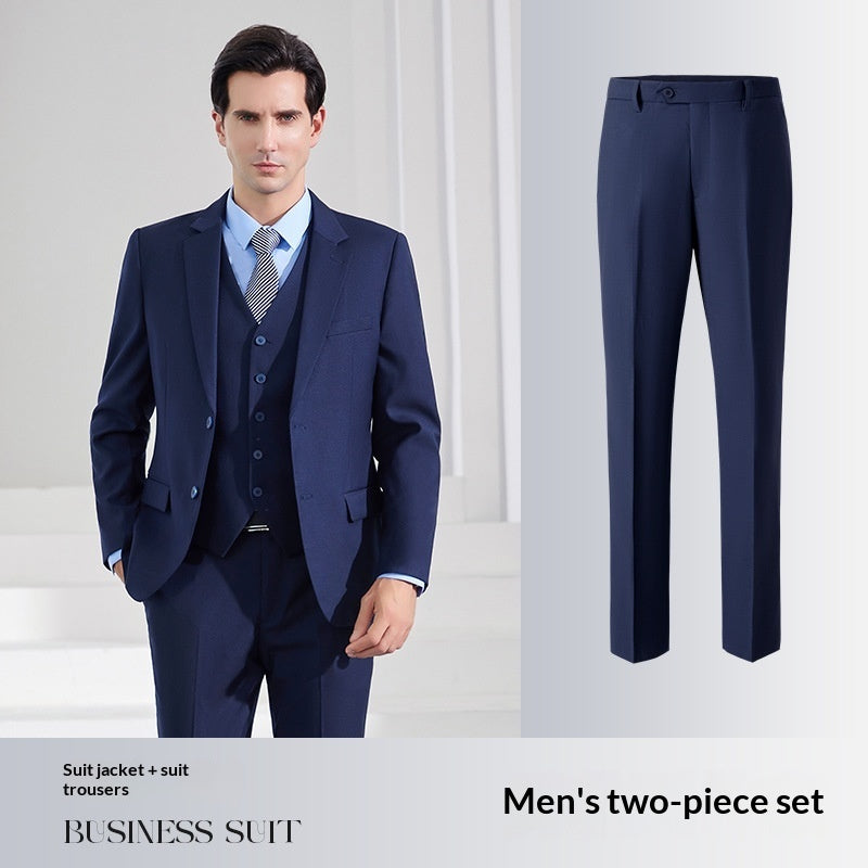 Smog Blue Men's Business Formal Wear Professional Attire Suit